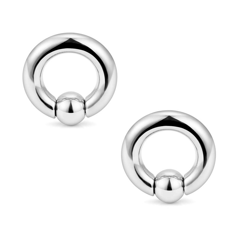 Ftovosyo خواتم بيضوية من Ftovosyo مع كرات محبوسة، خواتم BCR بعمل نابض من الفولاذ الجراحي 316L للنساء 2PCS 12mm - Image 1